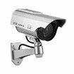 Solar Power Dummy Security Camera Fake LED Blink Light Outdoor Surveillance CCTV Silver