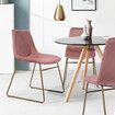 Pink Dining Chairs Kitchen Room Office Seat Velvet Soft Fabric Upholstered Modern Mid Century Set of 2