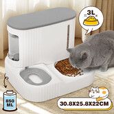 2 IN 1 Pet Automatic Feeder Cats Food Bowl Dog Water Dispenser Gravity Fed for Small Large Pets