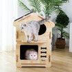 2 Layer Large Cat House Condo Indoor Kitty Scratching Playhouse Durable MDF for Cats Rabbit