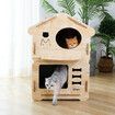 2 Layer Large Cat House Condo Indoor Kitty Scratching Playhouse Durable MDF for Cats Rabbit