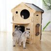 2 Layer Large Cat House Condo Indoor Kitty Scratching Playhouse Durable MDF for Cats Rabbit