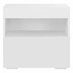 Beside Table LED Lighted Bedroom Nightstand Storage Cabinet High Gloss Front White