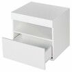 Beside Table LED Lighted Bedroom Nightstand Storage Cabinet High Gloss Front White