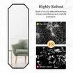 Hexagonal Full Length Mirror Free Standing Floor Vanity Dressing Foldable Stand Metal Frame Black
