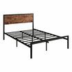 Queen Size Bed Frame Base Platform with Wooden Headboard Metal Slats 