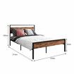 Queen Size Bed Frame Base Platform with Wooden Headboard Metal Slats Under Bed Storage