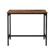 Rectangular High Bar Table Kitchen Dining Cafe Pub Outdoor Vintage Metal Frame Wood Top 100CM Tall