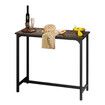 Rectangular Narrow High Bar Table Pub Kitchen Dining Metal Frame Wood Top 100x40x100CM