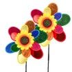 2 PCs Garden Windmills, Sunflower Windmills Lawn Decorations, 12 Inch Rainbow for Yard and Garden, Outdoor Lawn Ornaments