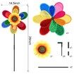 2 PCs Garden Windmills, Sunflower Windmills Lawn Decorations, 12 Inch Rainbow for Yard and Garden, Outdoor Lawn Ornaments