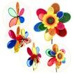 2 PCs Garden Windmills, Sunflower Windmills Lawn Decorations, 12 Inch Rainbow for Yard and Garden, Outdoor Lawn Ornaments