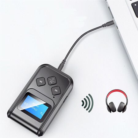 Rechargeable 2-in-1 Bluetooth Adapter with LCD Display for Computer Mobile Phone Speaker