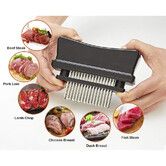 Meat Tenderizer Tool 48 Blades Stainless Steel, Transforms Hard Meat Cuts into Expensive Buttery Goodness