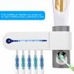 USB Toothbrush Holder Cleaner And Automatic Toothpaste Dispenser And  UV Light Sterilizer