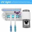 USB Toothbrush Holder Cleaner And Automatic Toothpaste Dispenser And  UV Light Sterilizer