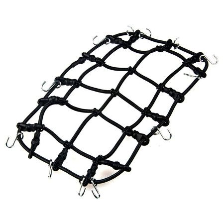RC Crawler Roof Rack Elastic Luggage Net With Hooks 1/10 Black For TRX4 D90 Truck Car