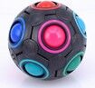 Rainbow Ball Magic Cube Puzzle Toy Magic Rainbow Ball Cube Brain Teaser with 11 Rainbow Colors(Black Version)