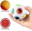 Rainbow Ball Magic Cube Puzzle Toy Magic Rainbow Ball Cube Brain Teaser with 11 Rainbow Colors(Black Version)