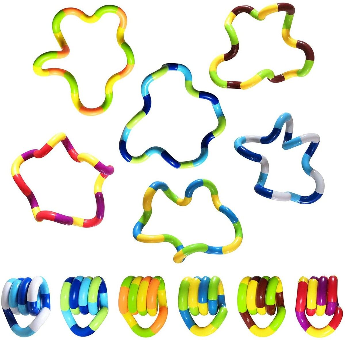 6PCS Tangles Brain Imagine Tools, Magic Fidget Toys,Sensory Toys, Combine into New Shapes,Stress Relief and Anti-Anxiety Sensory Fidget Toy, Brain Imagine Sensory Toys (6 PCS)