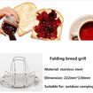 Stainless Steel Folding Camping Toaster 4 Slice Kitchen Breakfast 4 Toast Toaster BBQ Party Hiking Camping Fishing Picnic