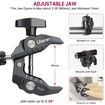 R094 Metal Clamp With Double Ball Head Magic Arm 1/4 hole 3/8 hole screw hole to mount camera monitor