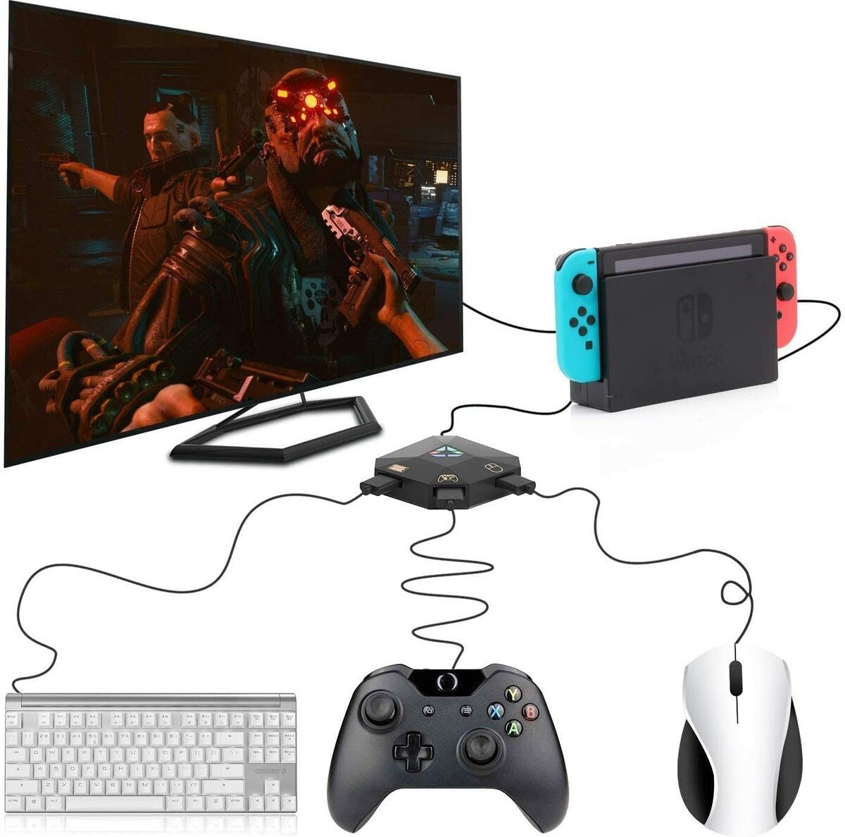 Mouse and Keyboard Converte, USB connection ,Keyboard and Mouse Adapter for PS4, PS3, Xbox One, Xbox 360, nintendo switch lite