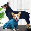 Dog Autumn and Winter Thick Four-Corner Cotton Clothes-S-Navy Blue
