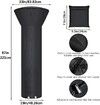 210D Patio Heater Cover, Standup Outdoor Round Heater Covers with Storage Bag, Oxford Fabric Windproof & Waterproof Heater Covers with Zipper and Drawstring, 87'' H x 33" D x 19" B, Black