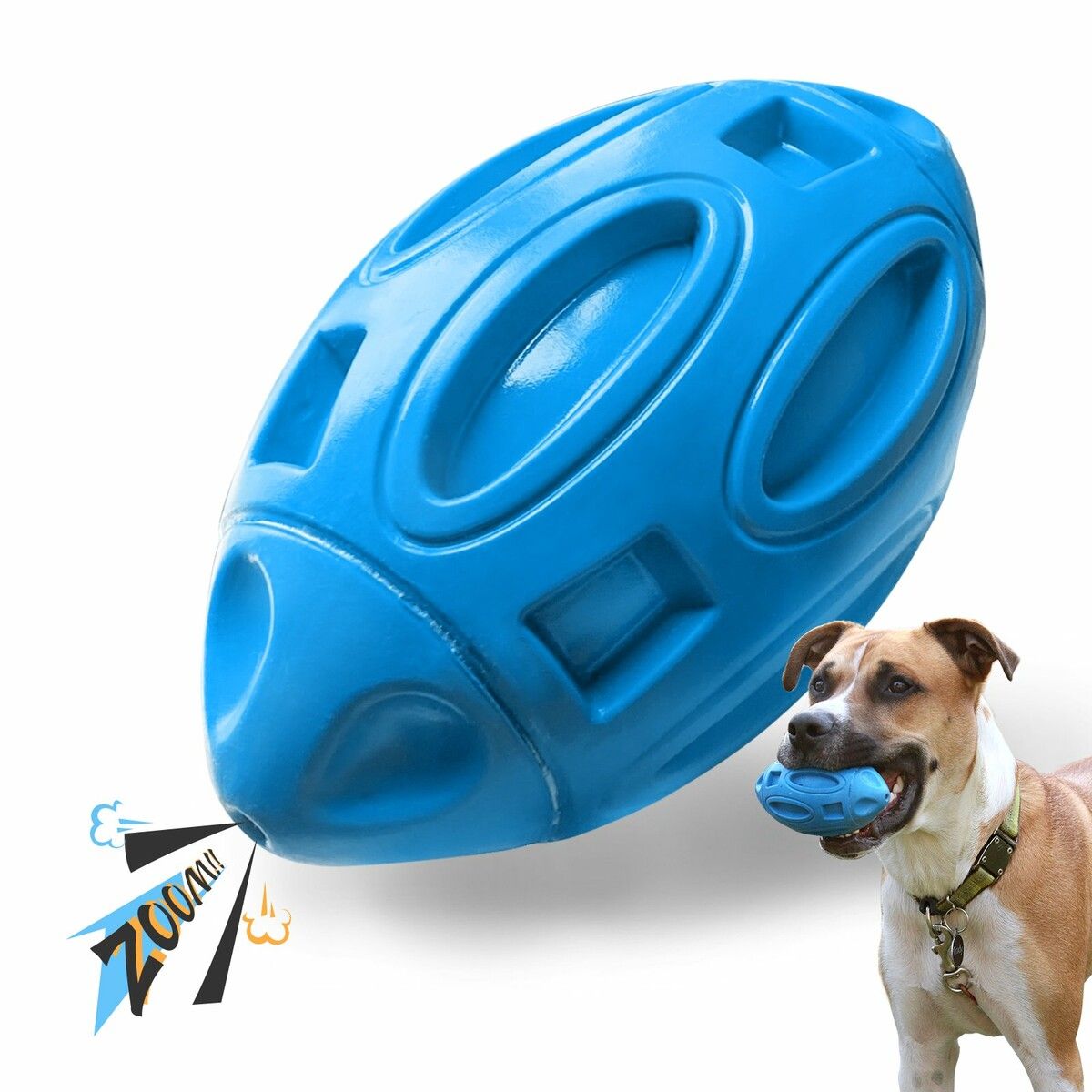 Squeaky Dog Toys for Aggressive Chewer, Durable Rubber Chew Ball