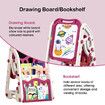 2 In 1 Drawing Board Whiteboard Art Easel Childrens Book Case Shelf w/ Storage Writing Painting Pad Educational Toy for Kids