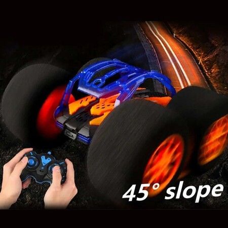 2.4G Indoor Remote Control Car with Soft Wheels,4CH Max 20km/H Vehicle 4WD Remote Control Monster Truck, Jumping RC Car for Aged 5 and up, Orange