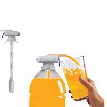 Straw Magic Tap Electric Automatic Water Drink Beverage Dispenser Spill Proof Convenient Automatic Drinks Dispenser Fruit Juice Spill-proof Automatic Beverage Suck (M, white)