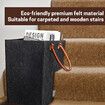 Stair Organizer Felt Folding Basket Washable Wooden Stair Storage Organizer Wear Resistant Stair Basket with Leather Handles Home Decor for Stairs