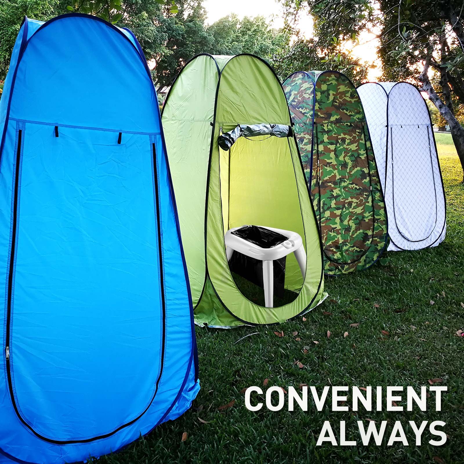 Portable Camping Toilet Seat Folding Travel Porta Potty Chair with Bags