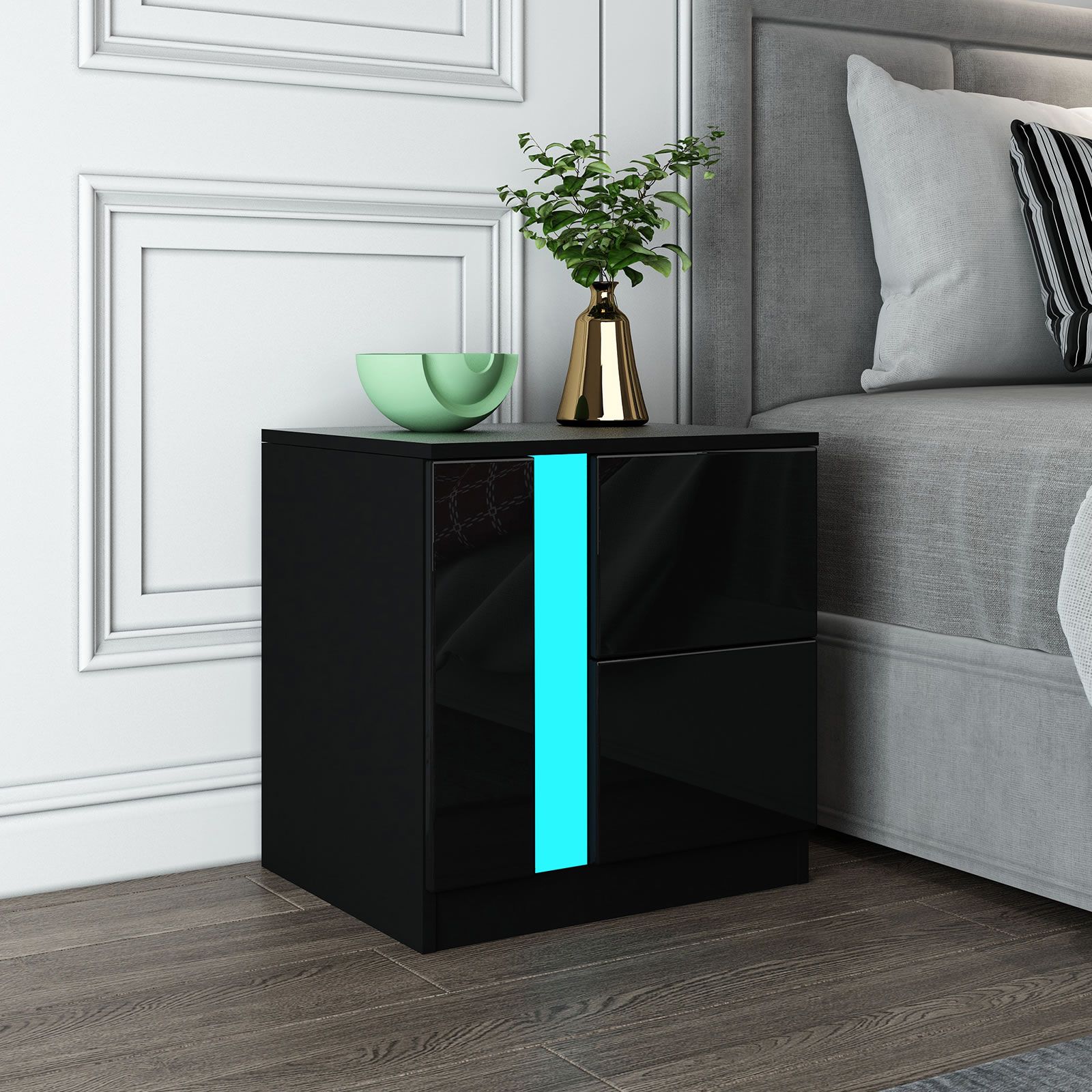 modern black bedside cabinets