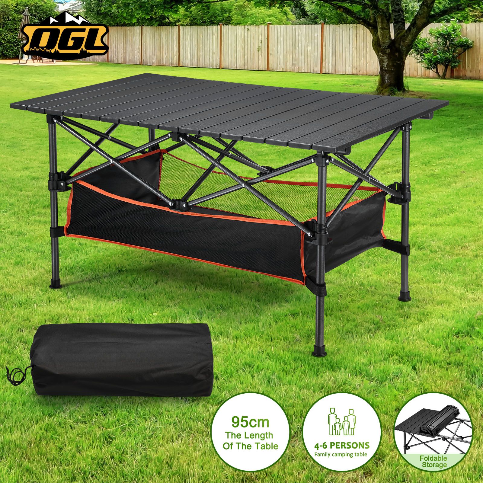 Folding Camping Table Portable Picnic Outdoor Foldable Desk Aluminium with Storage Carry Bag