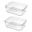 2 Pack Stackable Pantry Organizer Bins,for Kitchen, Freezer, Countertops, Cabinets - Plastic Food Storage Container with Handles for Home and Office 13.5*18.5*6.2CM