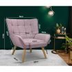 Oikiture Armchair Accent Chairs Sofa Lounge Fabric Upholstered Tub Chair Pink