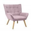 Oikiture Armchair Accent Chairs Sofa Lounge Fabric Upholstered Tub Chair Pink