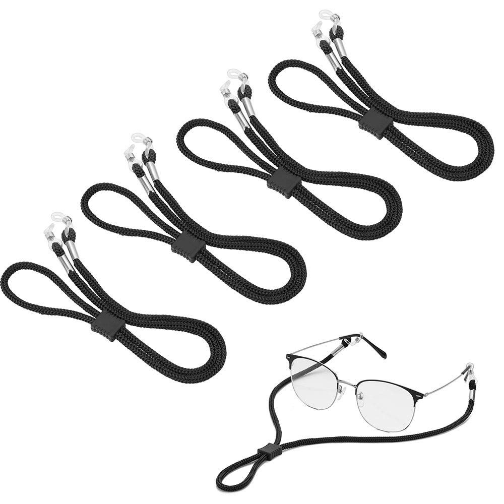 4PCS Premium Nylon Eyeglass Straps,  Adjustable Eyewear Retainers, Anti-slip Eyeglass Chains Lanyard, Sport Sunglass Retainer Holder Strap