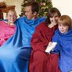 Adult Wrap Snuggle Blanket With Sleeve Super Soft Warm Perfect For Any Occasion (Blue)