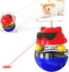 Interactive Cat Toys for Indoor,Cat Laser Toy,Food Dispensing Interactive Cat Toy Tumbler Slow Feeder with IQ and Mental Stimulation for Cat, Cat Toy USB Recharge (Blue)