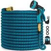 Garden Hose 100ft, Expandable Water Hose 100 feet with 10 Function Spray Nozzle, Extra Strength 3750D, Durable 4-Layers Latex Flexible Expandable Hose with 3/4&quot; Solid Brass Fittings, Leakproof