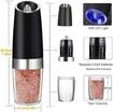 Gravity Electric Grinder set of 2,Automatic Pepper and Salt Mill Grinder with Blue LED LIGHT,Electric Pepper Mill with Adjustable Coarseness,Refillable,salt and pepper shaker,pepper grinder