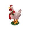 Creative 3D Light Up Chicken with Scarf Lawn Ornament - (Not Inclued LED Lights) Rooster Resin Sculpture (1Pack)