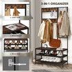 3 In 1 Entryway Hall Tree Shoe Storage Bench Coat Clothes Rack Hooks Stand Display Shelf