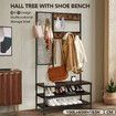 3 In 1 Entryway Hall Tree Shoe Storage Bench Coat Clothes Rack Hooks Stand Display Shelf