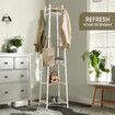 Freestanding Coat Rack Clothes Garment Stand Closet Organizer Hooks Hanger Display Shelf 