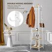 Freestanding Coat Rack Clothes Garment Stand Closet Organizer Hooks Hanger Display Shelf 